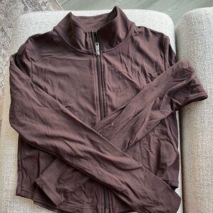 *DISCONTINUED* Balance Athletica Brown Crop Zip-Up Jacket